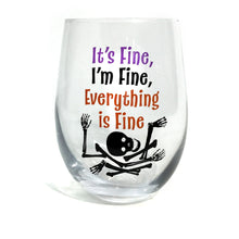 Load image into Gallery viewer, Stemless Wine Glass, Its Fine, Skeleton
