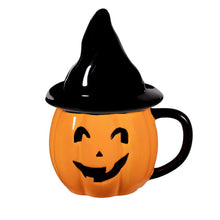 Load image into Gallery viewer, Ceramic Mug w/ Lid, Jack O' Lantern
