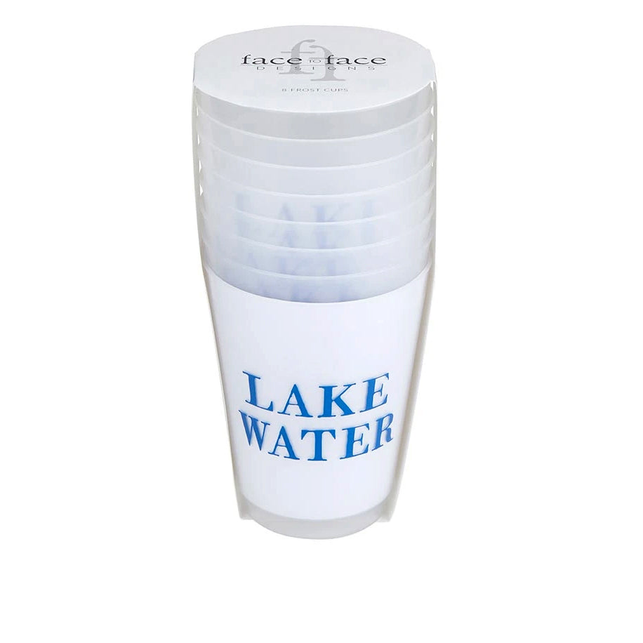 Plastic Frost Cup, 16oz, Lake Water, 8 Pack