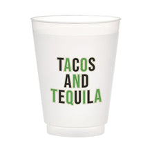 Load image into Gallery viewer, Plastic Frost Cup, 16oz, Tacos &amp; Tequila, 8 Pack
