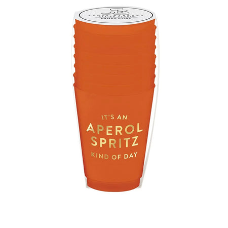 Plastic Frost Cup, 16oz, Aperol Spritz, 8 Pack