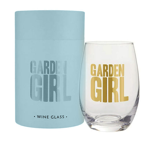 Stemless Wine Glass, Garden Girl