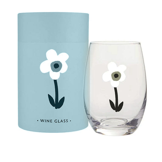 Stemless Wine Glass, Flower