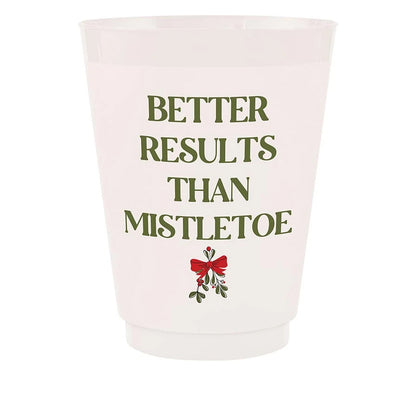Plastic Frost Cup, 16oz, Mistletoe, 8 Pack
