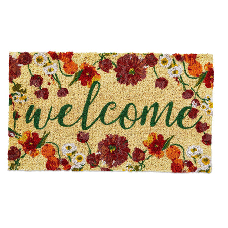 Coir Door Mat, Blooming Welcome