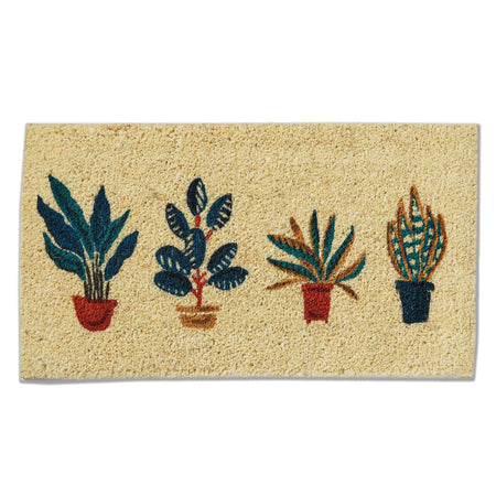 Coir Door Mat, Potted Plants