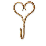 Metal Heart Wall Hook, Antique Brass