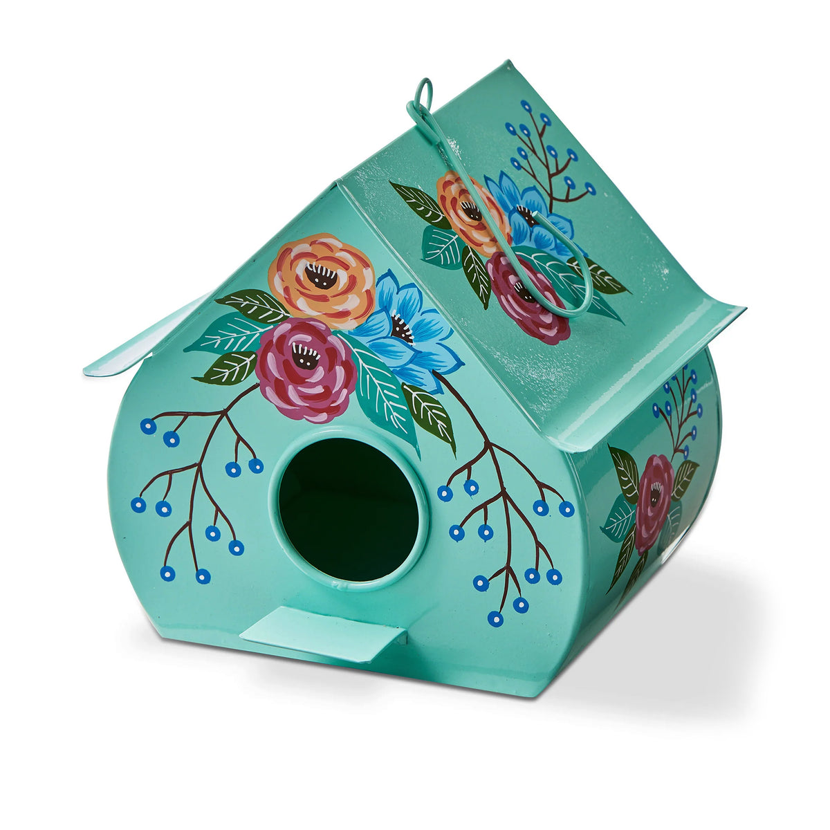 Bird House, Hand Painted Flowers