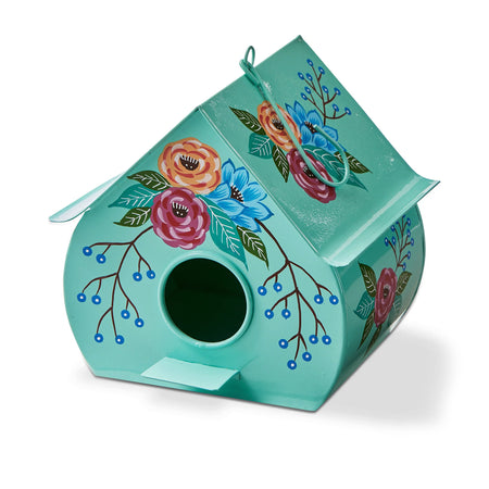 Bird House, Hand Painted Flowers