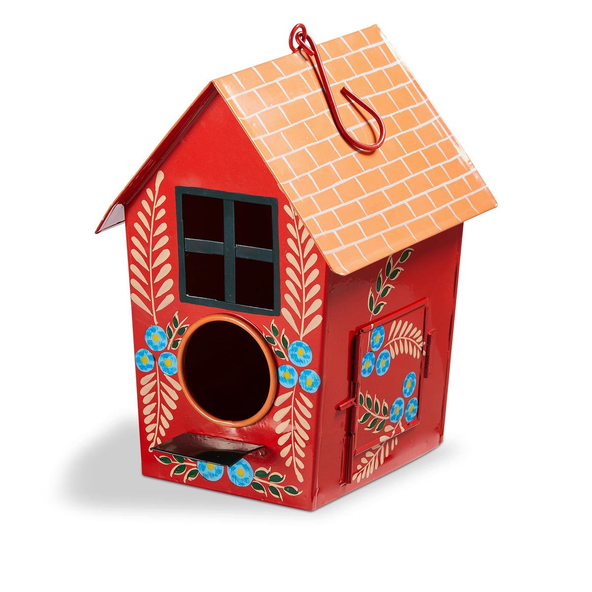 Bird House, Hand Painted Feathers