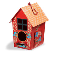 Bird House, Hand Painted Feathers