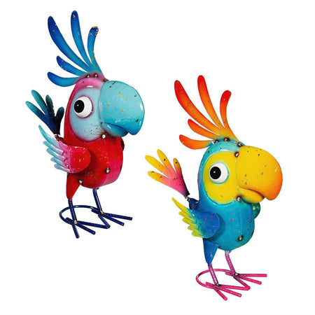 Garden Decor, Metal, Bright Cockatoos, 2 Assorted