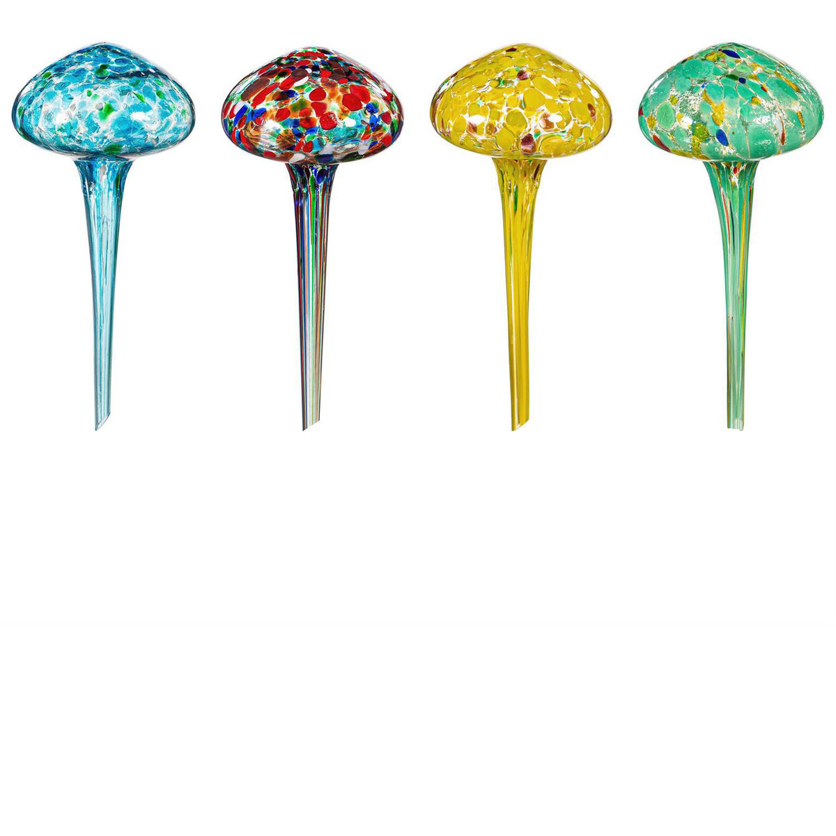 Colorful Glass Mushroom Watering Globe, 4 Styles