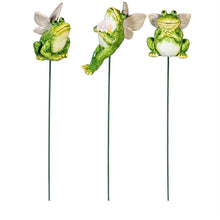 Load image into Gallery viewer, Plant Pick, Ceramic/Metal, Winged Frog
