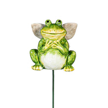 Load image into Gallery viewer, Plant Pick, Ceramic/Metal, Winged Frog
