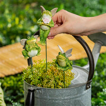 Load image into Gallery viewer, Plant Pick, Ceramic/Metal, Winged Frog
