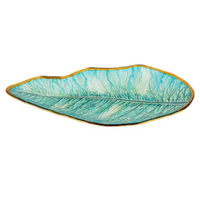Load image into Gallery viewer, Glass Bird Bath, Fern Leaf Shaped, 18in
