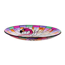 Load image into Gallery viewer, Stained Glass Bird Bath, Flamingo, 18in

