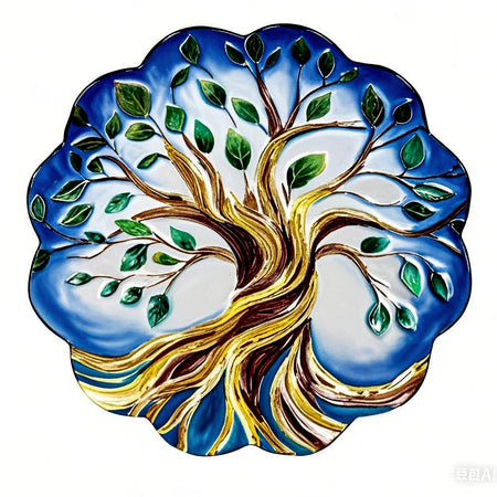 Metal Bird Bath with Stand, Tree Of Life