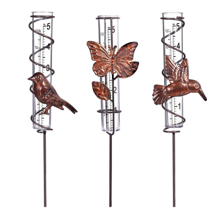 Rain Gauge, Plant Pick, 3 Assorted