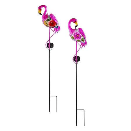 Garden Stake, Solar,Flamingo, 2 Assorted, 36in
