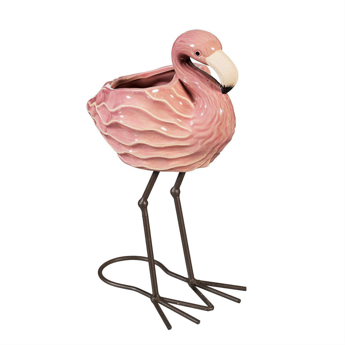Pot, Ceramic, 5in, Flamingo