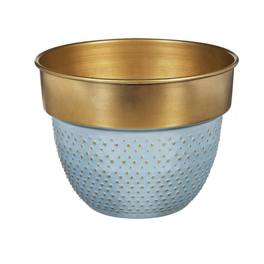 Pot, Ceramic, 6in, Metal, Raised Dots