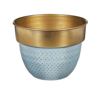 Pot, Ceramic, 6in, Metal, Raised Dots
