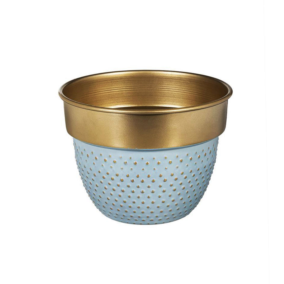 Pot, Ceramic, 4in, Metal, Raised Dots