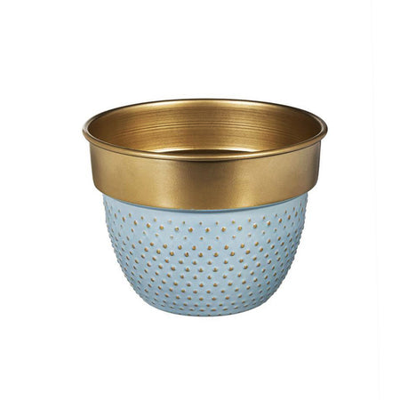 Pot, Ceramic, 4in, Metal, Raised Dots