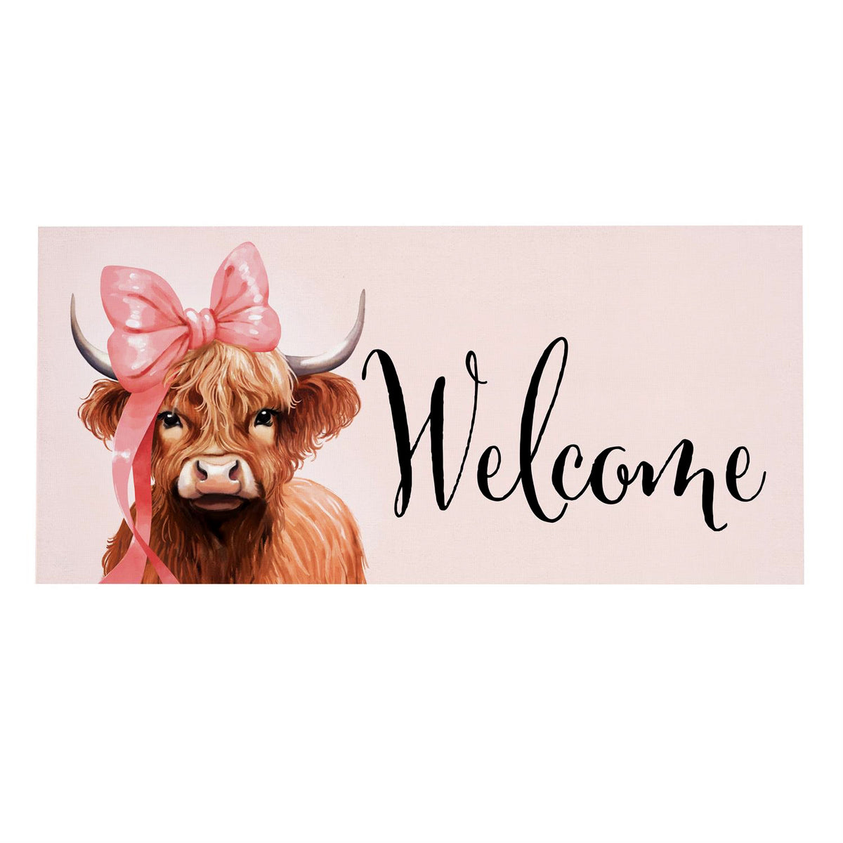 Bowtiful Highland Cow Sassafras Switch Door Mat