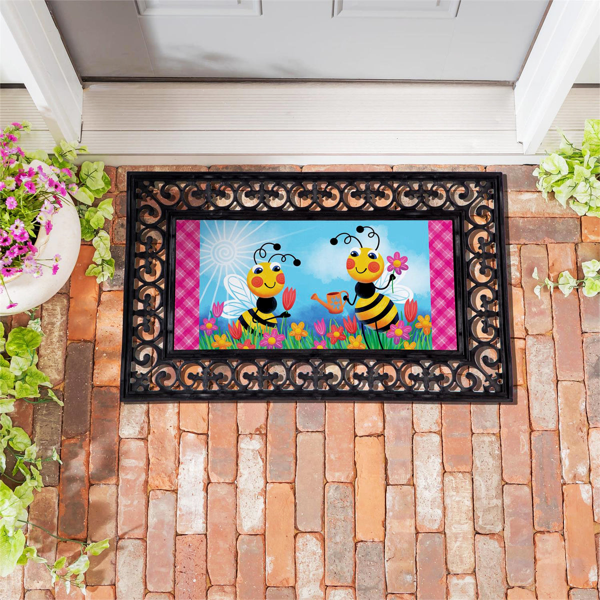 Bee Tending Sassafras Switch Door Mat