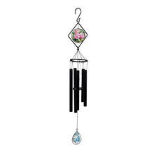 Load image into Gallery viewer, Wind Chime, 36in, Stained Glass Pink Flower
