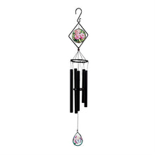 Load image into Gallery viewer, Wind Chime, 36in, Stained Glass Pink Flower
