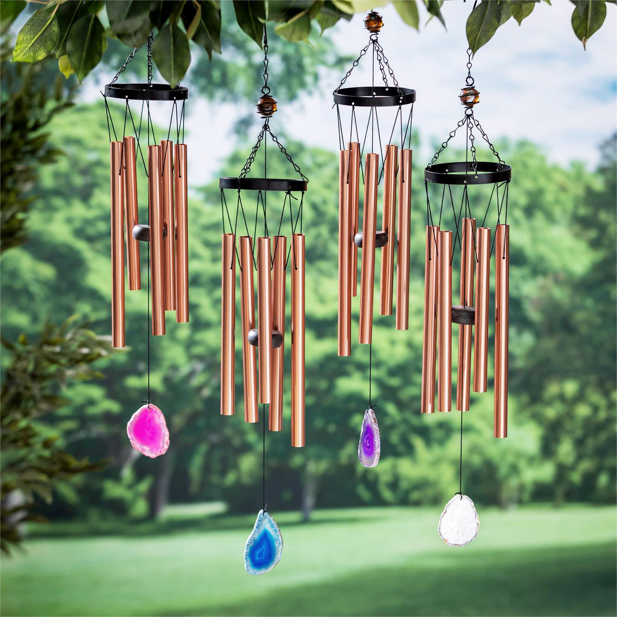 Wind Chime, 26in, Agate,4 Assorted