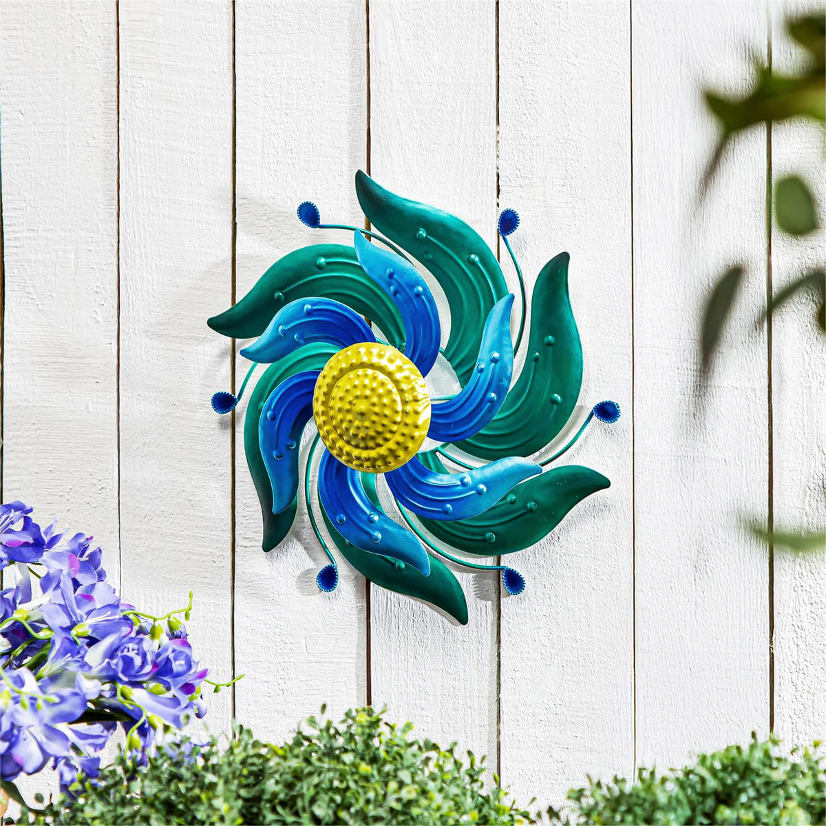 Decor Wall Spinner, 13in, Celestial Blue Swirl