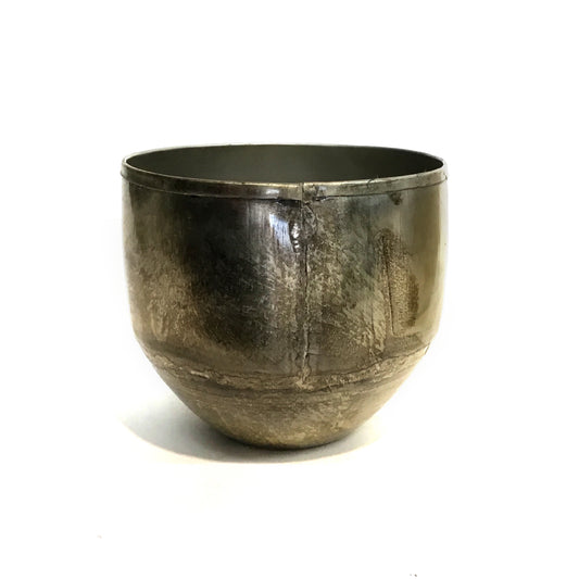 Pot, 4in, Metal, Distressed Pewter