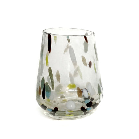 Short Drinking Glass, Multi-Color Confetti