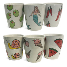 Load image into Gallery viewer, Stoneware Cup, 10oz, Summer Prints, 9 Assorted
