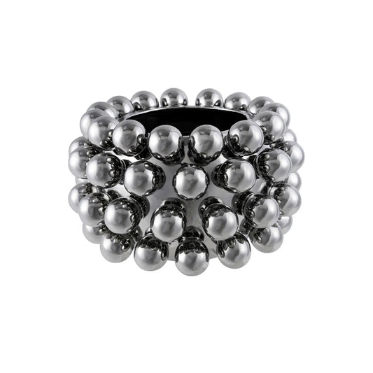 Pot, 6in, Stoneware, Balls, Chrome Finsih