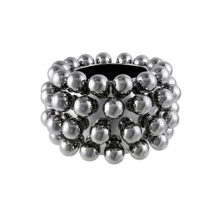 Pot, 6in, Stoneware, Balls, Chrome Finsih