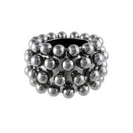 Pot, 6in, Stoneware, Balls, Chrome Finsih