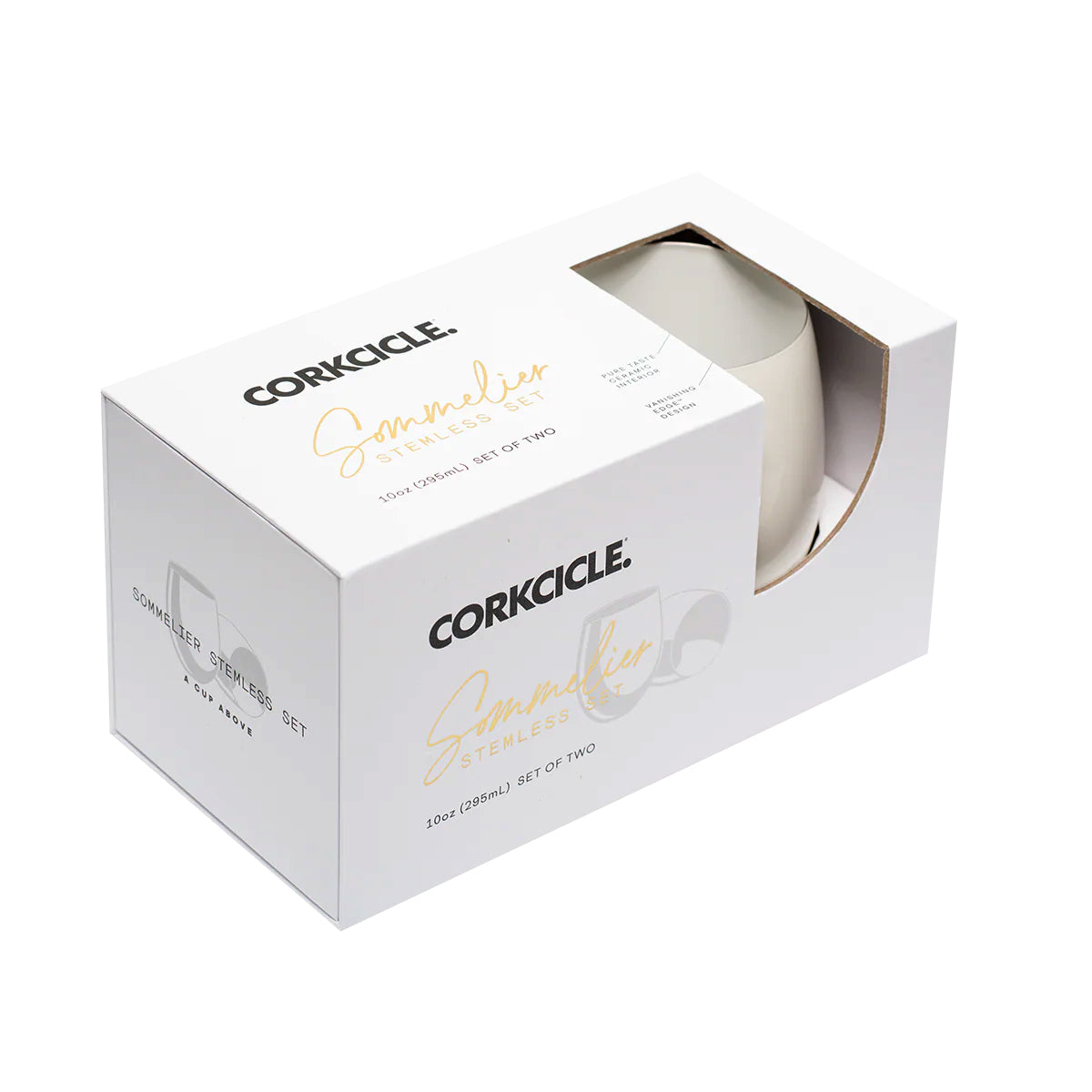 Corkcicle Sommelier Stemless, 10oz, Oat Milk