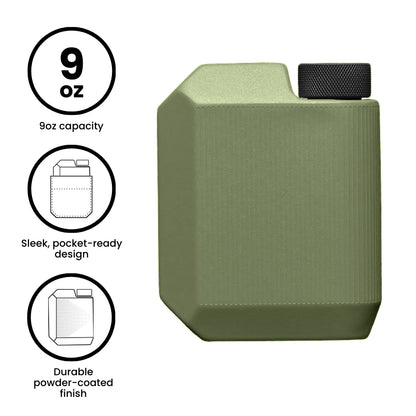 Corkcicle Cool Flask, 9oz, Matte Olive
