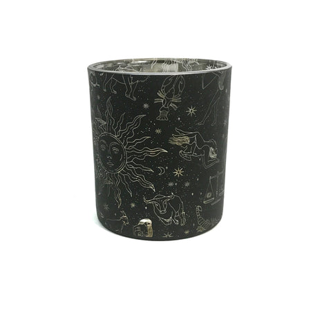 Candle Holder, 4in, Celestial, Black/Silver