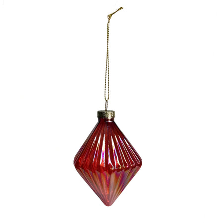 Ornament, Glass Diamond, Iridescent Purple