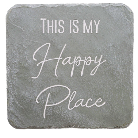 Garden Stone, 7.75In, Happy