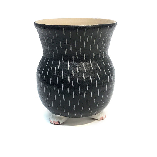 Planter, 3in, Cat Paw Black