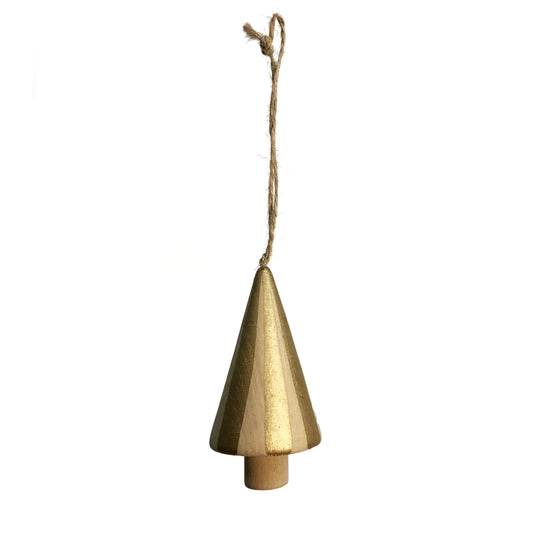 Ornament, Wood, Gold Trees, 2 Assorted