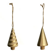Load image into Gallery viewer, Ornament, Wood, Gold Trees, 2 Assorted
